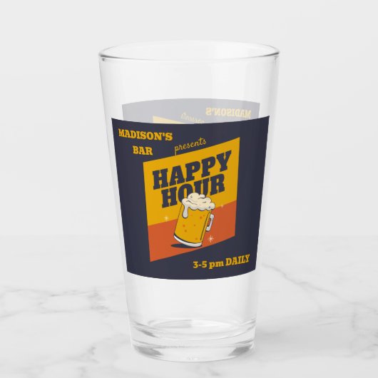 Benutzerdefinierte Textglückszeit Glas (Vorderseite)