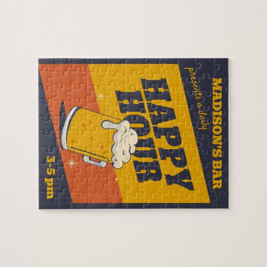 Benutzerdefinierte Textglückszeit Puzzle (Horizontal)