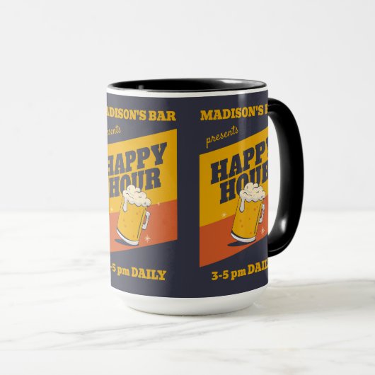 Benutzerdefinierte Textglückszeit Tasse (VorderseiteRechts)