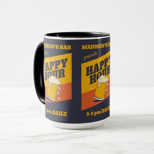 Benutzerdefinierte Textglückszeit Tasse (Vorderseite Links)