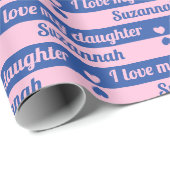 Benutzerdefinierte Texthärtchen Streifen Valentini Geschenkpapier (Rolleneckpunkt)