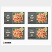 Benutzerdefinierte Texthrimps Rechteckiger Aufkleber (Blatt)