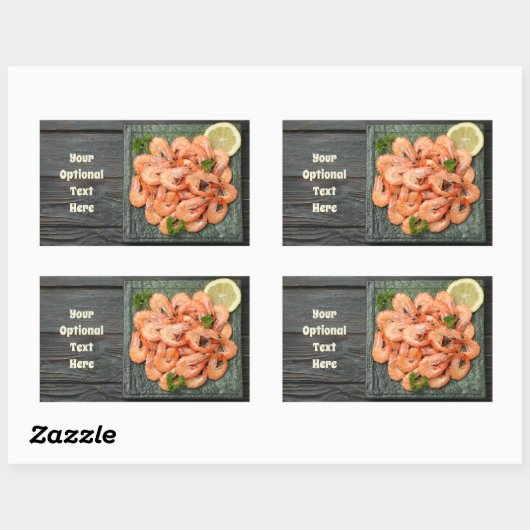 Benutzerdefinierte Texthrimps Rechteckiger Aufkleber (Blatt)