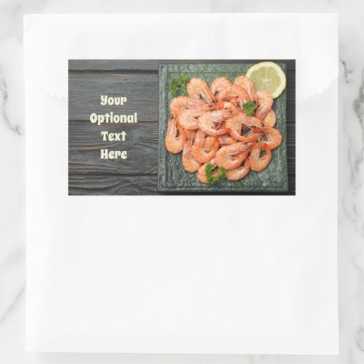 Benutzerdefinierte Texthrimps Rechteckiger Aufkleber (Tasche)