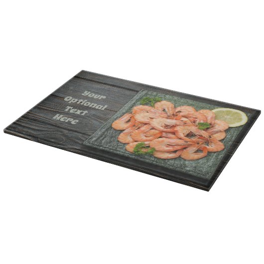 Benutzerdefinierte Texthrimps Schneidebrett (Ecke)