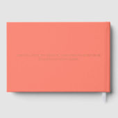 Benutzerdefinierte Textkoralle Pink Gold Buchstabe Gästebuch (Rückseite)