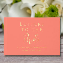 Benutzerdefinierte Textkoralle Pink Gold Buchstabe Gästebuch