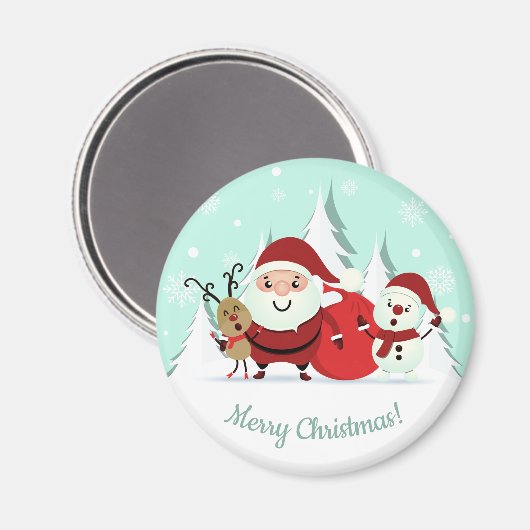 benutzerdefinierte Textmagnet für Santa, Reindeer  Magnet (Vorderseite/Rückseite)