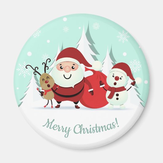 benutzerdefinierte Textmagnet für Santa, Reindeer  Magnet (Vorne)