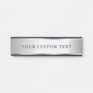 Benutzerdefinierte Textname Vorlage Schwarz & Silb Türschild