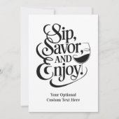 Benutzerdefinierte Textseite, Vorlieben, genießen Einladung (Vorderseite)