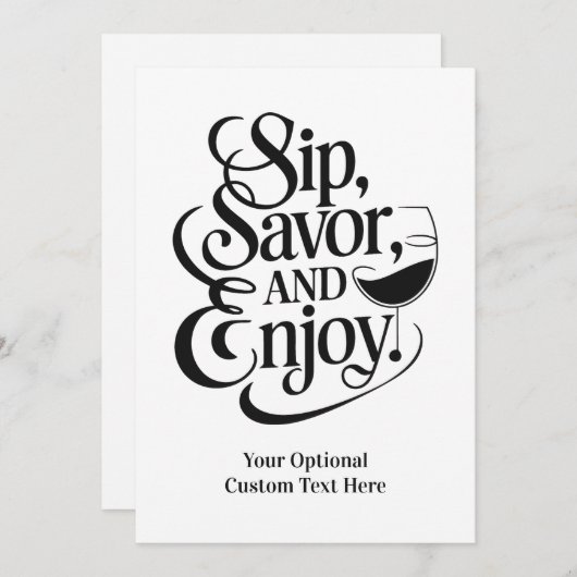 Benutzerdefinierte Textseite, Vorlieben, genießen Einladung (Vorne/Hinten)