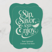 Benutzerdefinierte Textseite, Vorlieben, genießen Einladung (Vorne/Hinten)