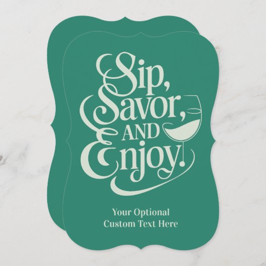 Benutzerdefinierte Textseite, Vorlieben, genießen Einladung (Vorne/Hinten)