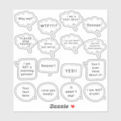 Benutzerdefinierte Textsprache und Gedankenspiel-S Aufkleber (Blatt)