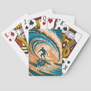 Benutzerdefinierte Textsurfer Surfwellen Minimale  Spielkarten