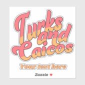 benutzerdefinierte Texttürken und Caicos Aufkleber (Blatt)