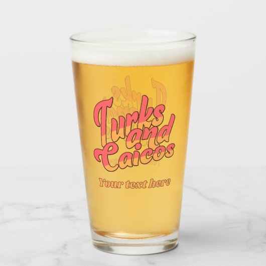 benutzerdefinierte Texttürken und Caicos Glas (Rückseite (gefüllt))