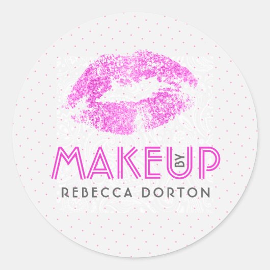 Benutzerdefinierte Textvorlage für Glitzer mit den Runder Aufkleber (Vorderseite)