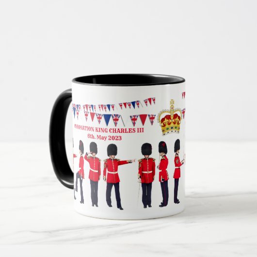 Benutzerdefinierte Textzeichnung des King Charles  Tasse (Vorderseite Links)