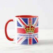 Benutzerdefinierte Textzeichnung König Charles III Tasse (Links)