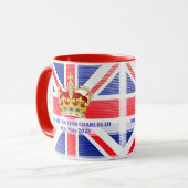Benutzerdefinierte Textzeichnung König Charles III Tasse (Vorderseite Links)