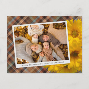 Benutzerdefinierte Thanksgiving-Grüße auf karierte Postkarte