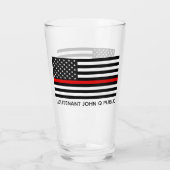 Benutzerdefinierte Thin Red Line American Flag Glas (Rückseite)