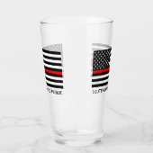 Benutzerdefinierte Thin Red Line American Flag Glas (Links)