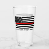 Benutzerdefinierte Thin Red Line American Flag Glas (Vorderseite)