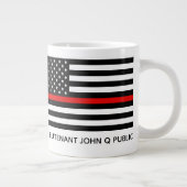 Benutzerdefinierte Thin Red Line American Flag Jumbo-Tasse (Rechts)