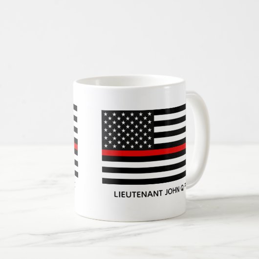 Benutzerdefinierte Thin Red Line American Flag Kaffeetasse (VorderseiteRechts)