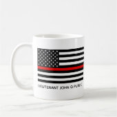 Benutzerdefinierte Thin Red Line American Flag Kaffeetasse (Links)