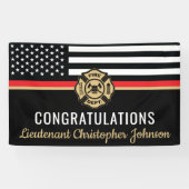 Benutzerdefinierte Thin Red Line Flag Firefighter- Banner (Horizontal)