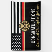 Benutzerdefinierte Thin Red Line Flag Firefighter- Banner (Vertikal)