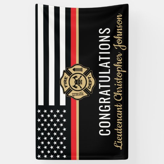 Benutzerdefinierte Thin Red Line Flag Firefighter- Banner (Vertikal)