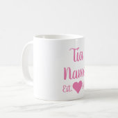 Benutzerdefinierte Tia etablierte rosa Tasse (Vorderseite Links)