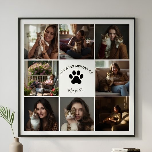 Benutzerdefinierte Tier-Collage In Loving Memory K Poster