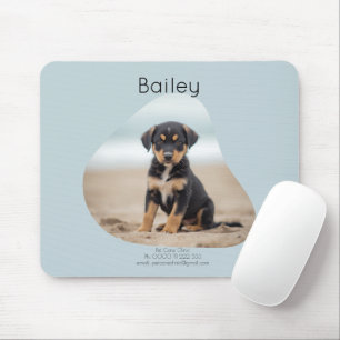 Benutzerdefinierte Tierfoto-Hundename-Geschäftsmau Mousepad