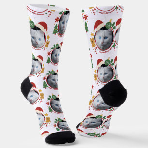 Benutzerdefinierte Tierfoto-Weihnachtsmuster-Socke Socken