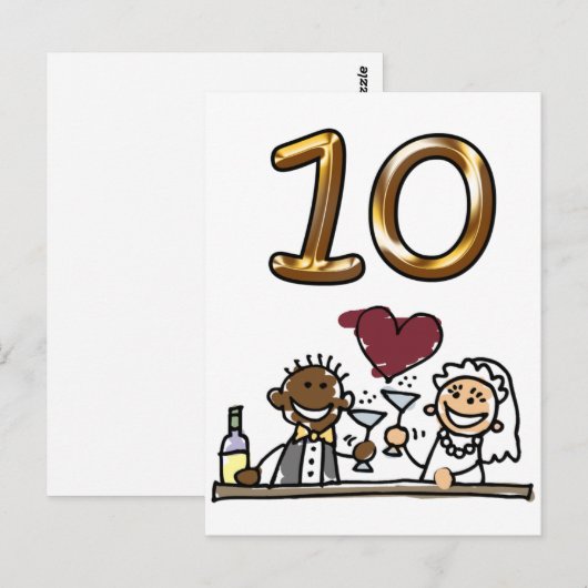 Benutzerdefinierte Tischnummer 10 Postkarten (Vorne/Hinten)