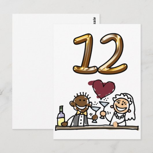 Benutzerdefinierte Tischnummer 12 Postkarten (Vorne/Hinten)