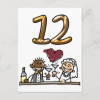 Benutzerdefinierte Tischnummer 12 Postkarten