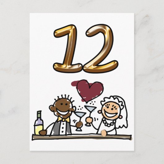 Benutzerdefinierte Tischnummer 12 Postkarten (Vorderseite)