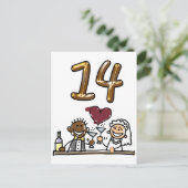 Benutzerdefinierte Tischnummer 14 Postkarten (Stehend Vorderseite)