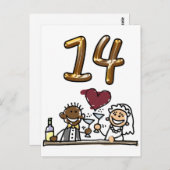 Benutzerdefinierte Tischnummer 14 Postkarten (Vorne/Hinten)