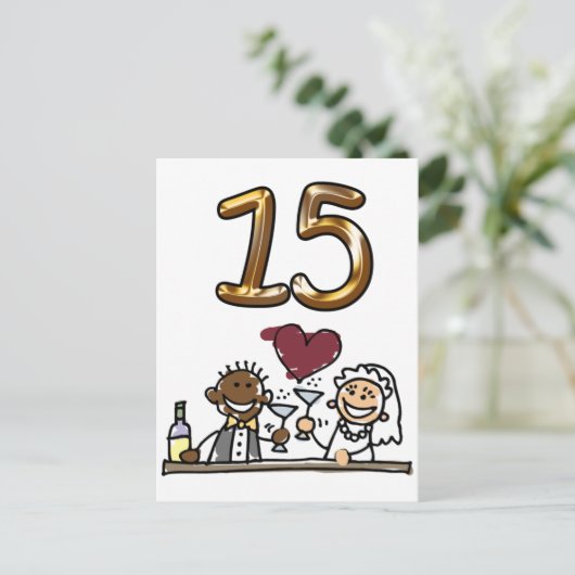 Benutzerdefinierte Tischnummer 15 Postkarten (Stehend Vorderseite)