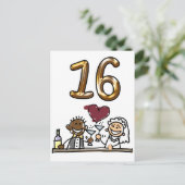 Benutzerdefinierte Tischnummer 16 Postkarten (Stehend Vorderseite)