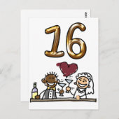 Benutzerdefinierte Tischnummer 16 Postkarten (Vorne/Hinten)