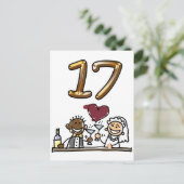 Benutzerdefinierte Tischnummer 17 Postkarten (Stehend Vorderseite)
